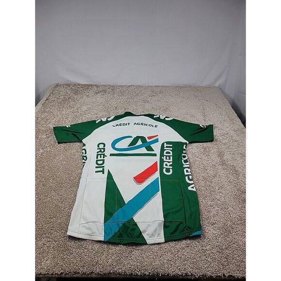 Credit Agricole Cycling Shirt Vintage Zip Up Terry Cloth Lined 80s Medium - Picture 14 of 16